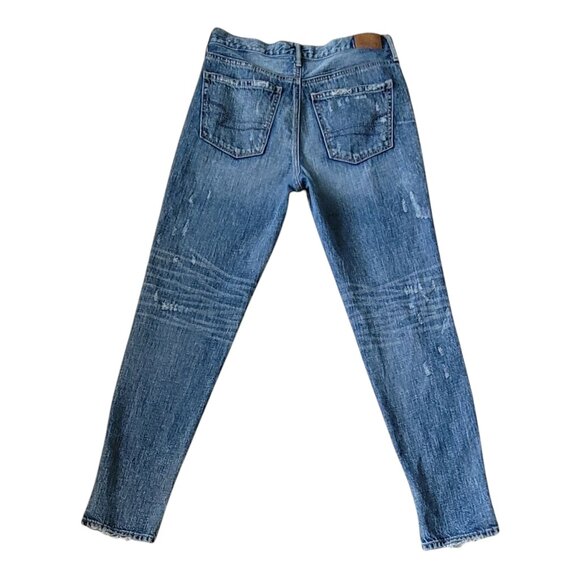 American Eagle Hi-Rise Girlfriend Button Fly Distressed Mom Jeans W28 L29 - Picture 3 of 12